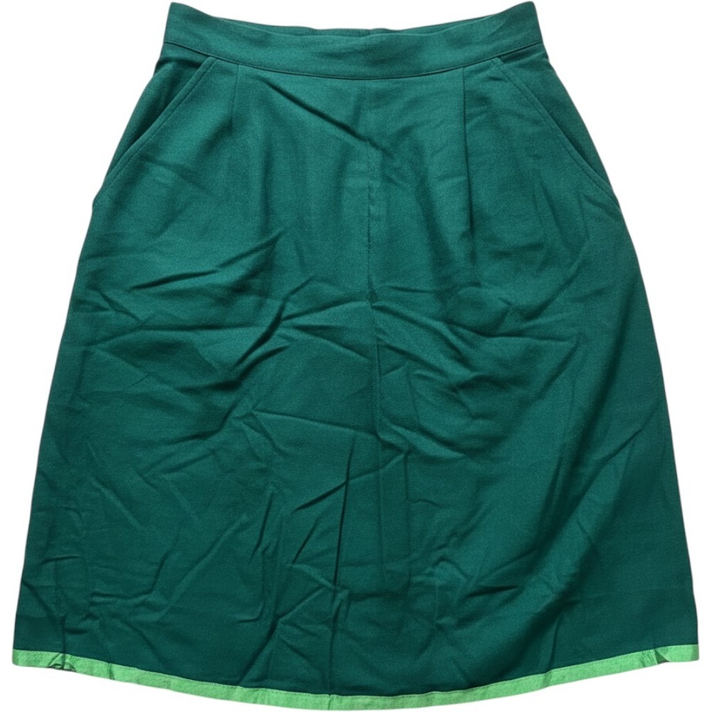 Vintage Wardrobe Maker Forest Green Wool Blend Culottes Wide Leg Crop Pants 12